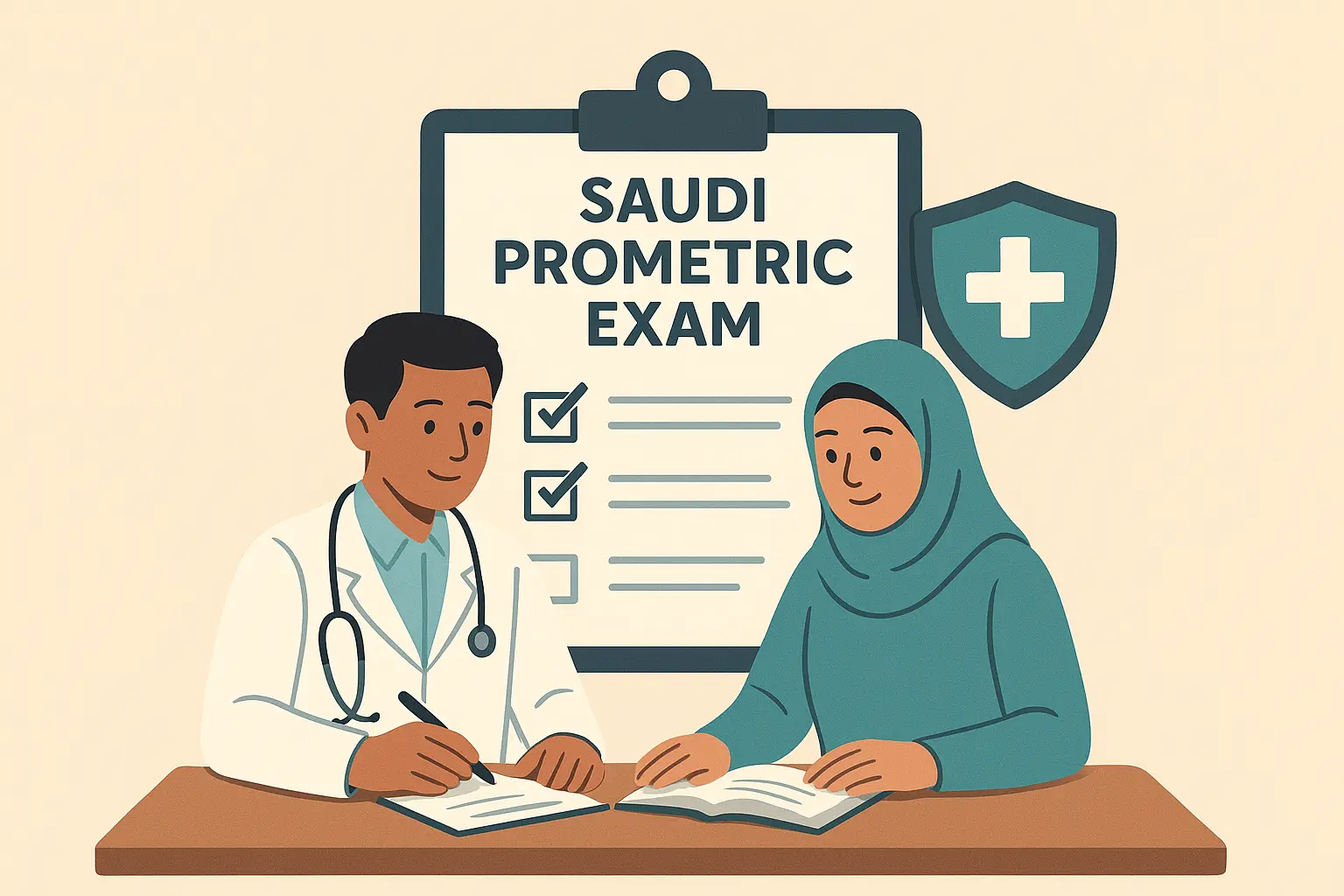 Healthcare professionals preparing for the Saudi Prometric Exam to work in Saudi Arabia